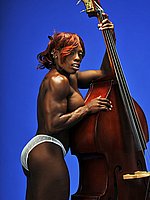 super hot ebony female bodybuilder mistress treasure in ripped contest shape