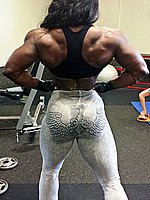 super hot ebony female bodybuilder mistress treasure in ripped contest shape